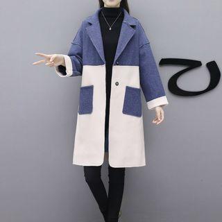 Color Block Double Buttoned Coat