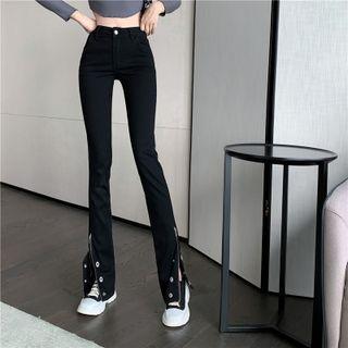 Zip Hem Boot Cut Jeans