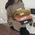 Plain Turtle-neck Long-sleeve Loose-fit Sweater