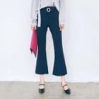 Boot-cut Cropped Pants With Sash
