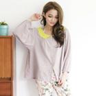 Contrast-collar Blouse