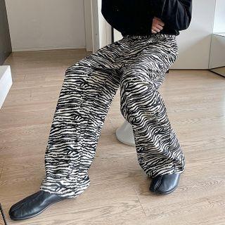 Tiger Print Wide Leg Pants