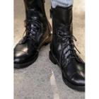 Matte / Patent Lace-up Midi Boots