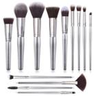 Set Of 13: Makeup Brush Set Of 12 - Silver - One Size