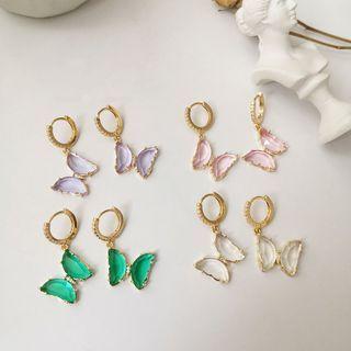 Glass Butterfly Dangle Earring