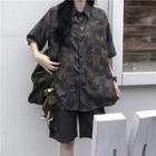 Maple-leaf Print Shirt / Cargo Shorts