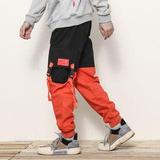 Two-tone Buckled Cargo Pants
