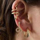 Set: Hoop Earring + Snake Ear Cuff + Snake Stud Earring