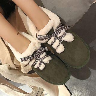Fleece Trim Lace Ups