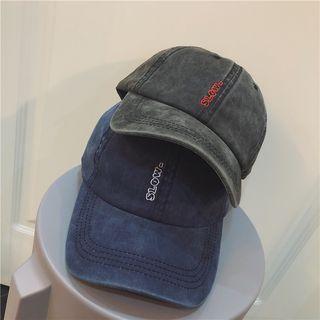 Washed Embroidered Denim Baseball Cap
