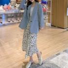 Blazer / Printed Midi A-line Skirt / Dress