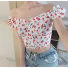 Floral Off-shoulder Slim-fit Blouse
