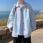 Tie-dyed Snap-button Shirt Jacket