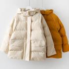 Drawstring-waist Hooded Padded Coat