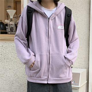 Long Sleeve Lettering Zip Hooded Jacket