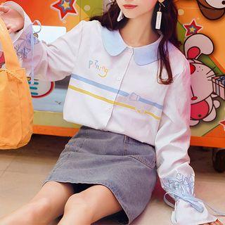 Peter-pan-collar Printed Blouse