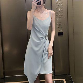 Spaghetti-strap Hood Accent Asymmetric Dress