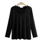 Long-sleeve Cross-strap T-shirt