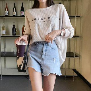 Letter Over-fit Knit T-shirt