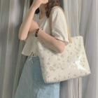 Embroidered Flower Pvc Tote Bag