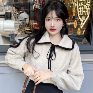 Long-sleeve Peter Pan-collar Sweater