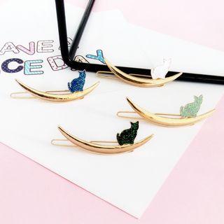 Cat & Moon Hair Clip