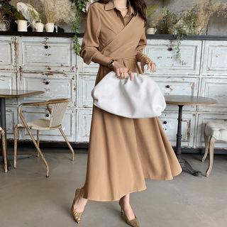 Criss-cross Long Shirtdress