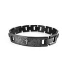 Fashion Black Stainless Steel Cross Bracelet For Men