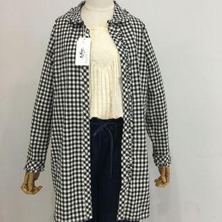 Patterned Frill Trim Long Shirt