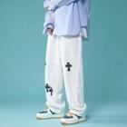High-waist Cross Print Jeans