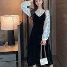 Set: Plain Lace Top + Sleeveless Dress