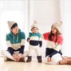 Family Matching Color Panel Hoodie