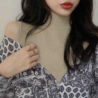 Mock Two Piece Shirt As Shown In Figure - One Size