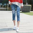 Band-waist Cropped Skinny Jeans