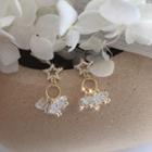 925 Sterling Silver Faux Crystal Star Fringed Earring