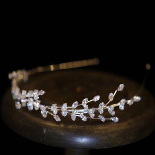 Rhinestone Branches Alloy Headband 1 Pc - Silver - One Size