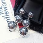 Metal Ball Dangle Earring Silver - One Size