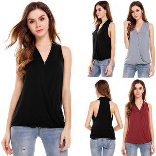 Sleeveless V Neck Top