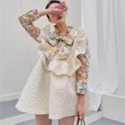 Floral Blouse / Ruffle Sleeveless A-line Dress
