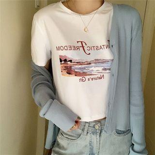 Print Short-sleeve T-shirt / Light Jacket