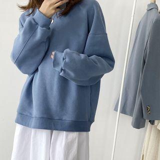 Plain Round-neck Oversize Pullover