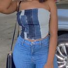 Denim Strapped Detail Top