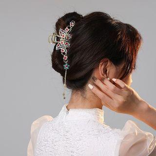 Butterfly Alloy Hair Clamp Hair Clamp - Tassel - Blue & Red - One Size