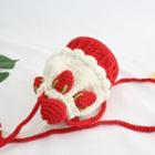 Strawberry Crochet Knit Drawstring Crossbody Bag Red - One Size