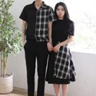 Couple Matching Short-sleeve Shirt / Midi Skirt / Short-sleeve Top