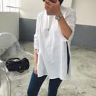 Slit Long-sleeve T-shirt