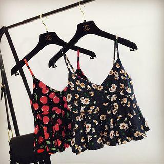 Spaghetti Strap Patterned Top