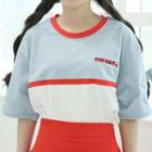 Cherry Embroidery Ringer T-shirt