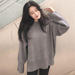 Plain Split Knit Top