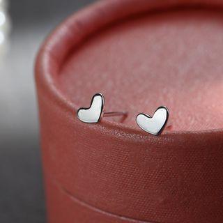 925 Sterling Silver Heart Earring R512 - One Size